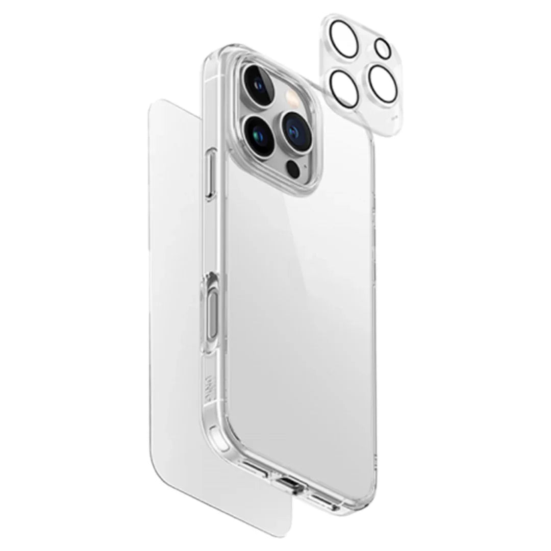 iPhone 16 Pro Max Uniq Hybrid 360 Essential - Clear - Tashqila iPhone 16 Pro Max Uniq Hybrid 360 Essential - Clear - Tashqila